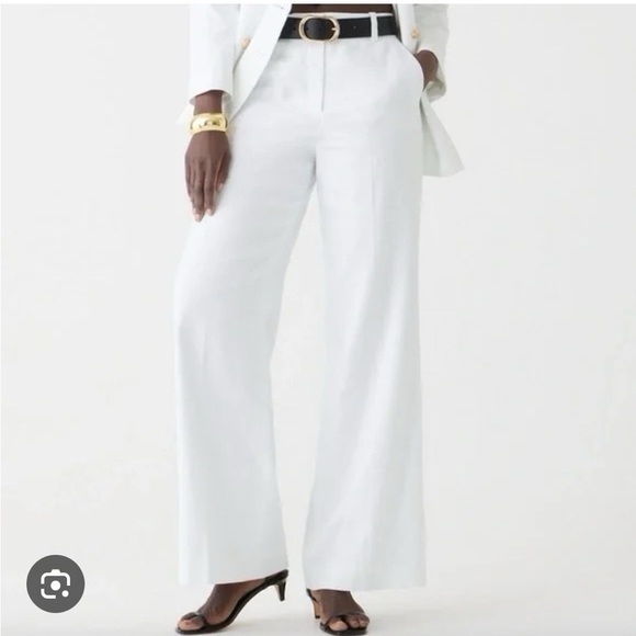 J.Crew Factory White Linen Kelsey Pants - Picture 2 of 7